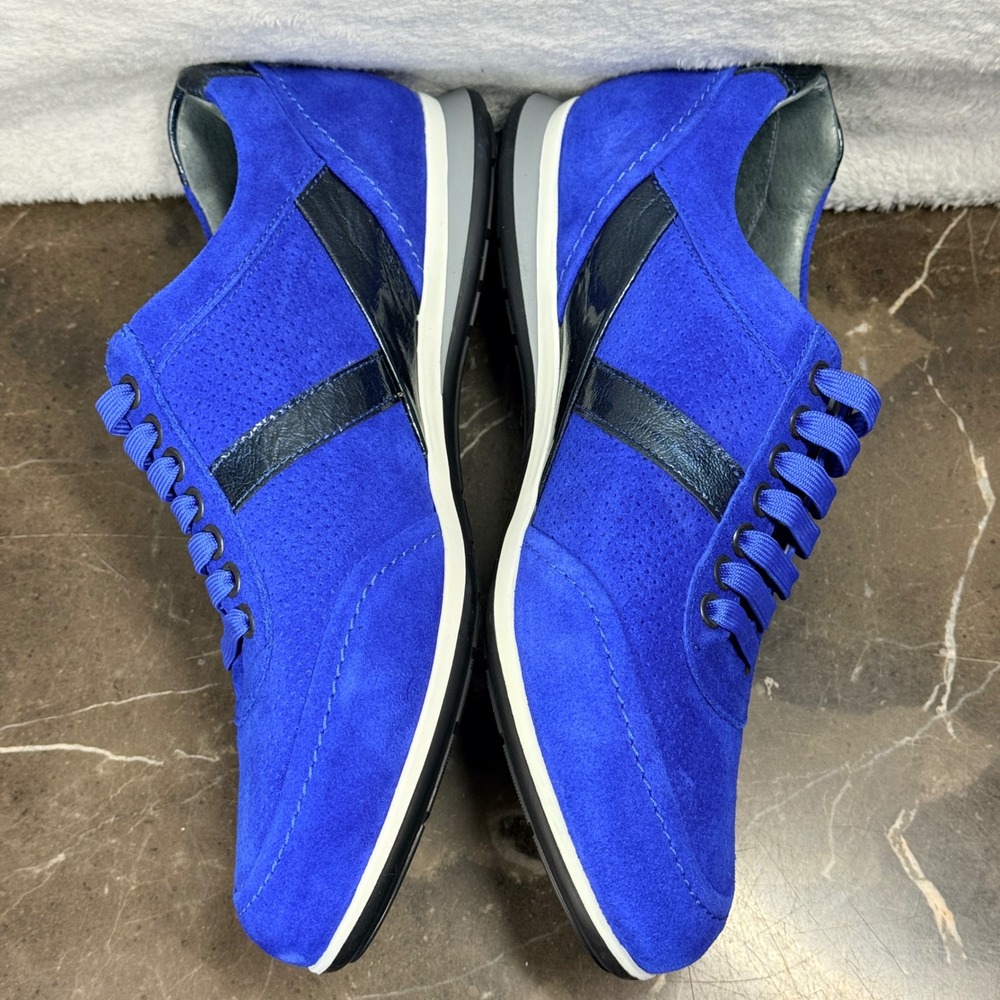 CR7 Cristiano Ronaldo Sneakers Mens 42 Blue Suede Perforated Portugal Luxury - Picture 4 of 10